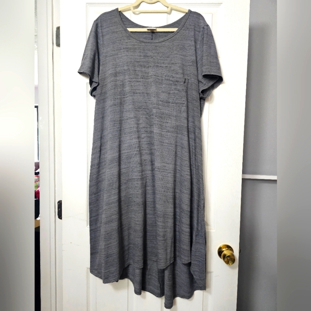 Lularoe Grey Heathered Carly Dress